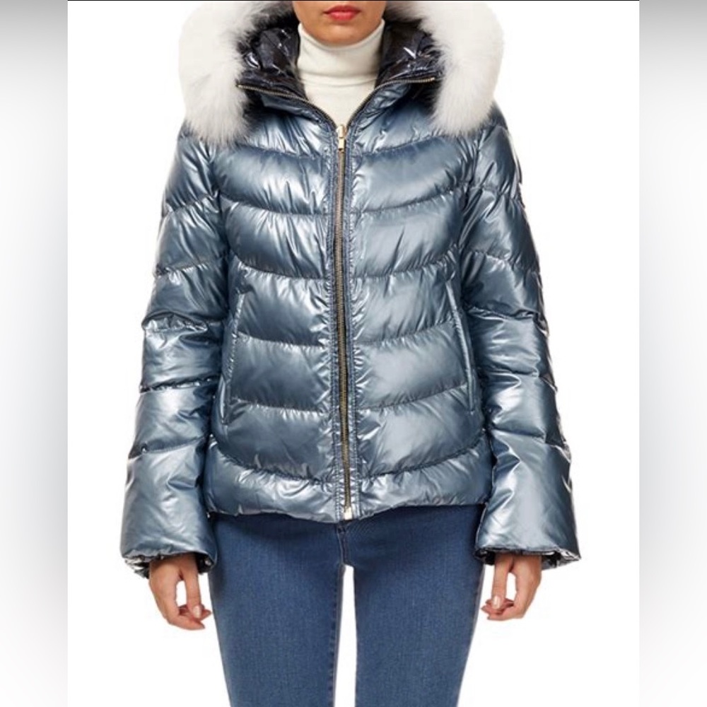 Gorski Reversible Fox-Fur Hood Quilted Puffer Apres-Ski Jacket
